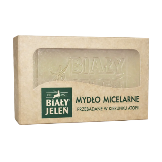 Bialy Jelen soap bar in a packaging box on a white background