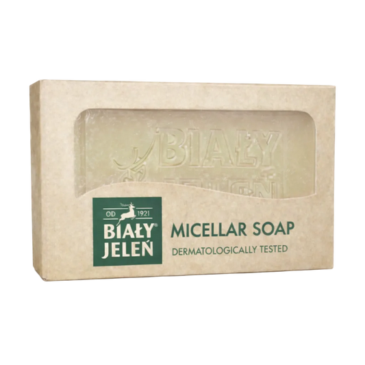 Bialy Jelen micellar soap packaging on a white background