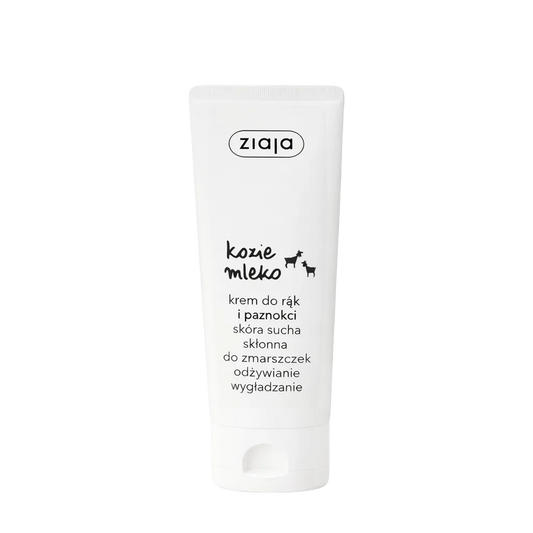 Ziaja hand cream container on a white background