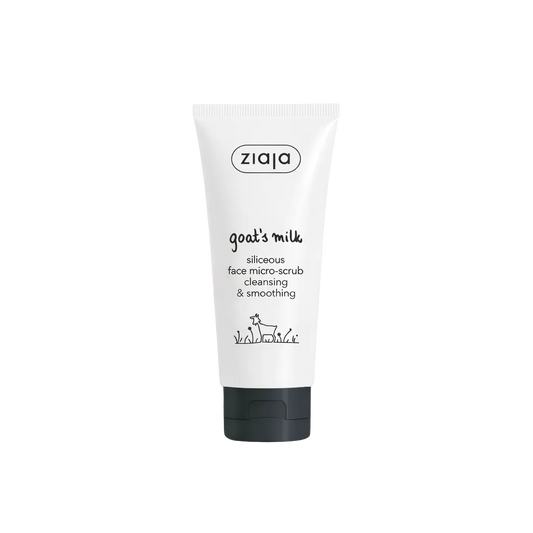 Ziaja goat's milk face scrub on a white background