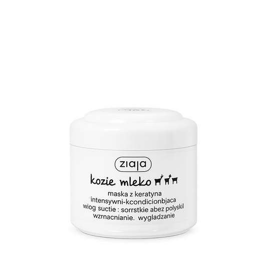 White jar of Ziaja kozie mleko on a white background