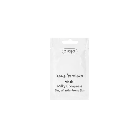 Ziaja Milky Compress mask packaging on a white background