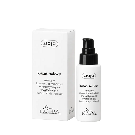 Ziaja skincare product with packaging on a white background