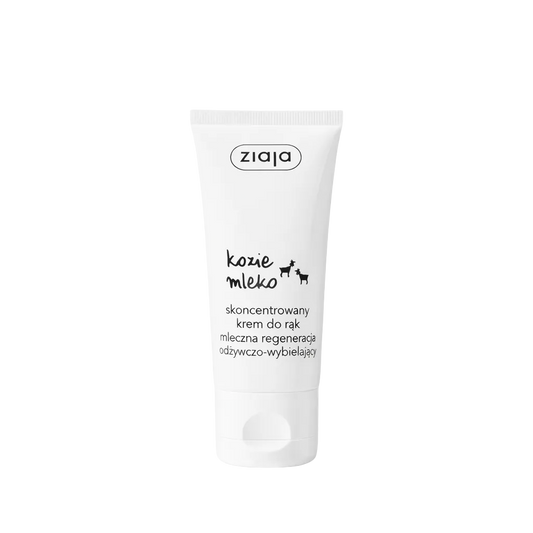 Ziaja hand cream tube on a white background