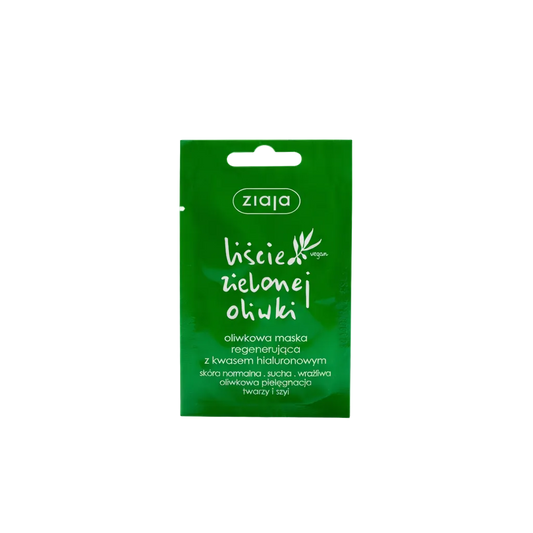 Ziaja green hair mask packaging on a white background
